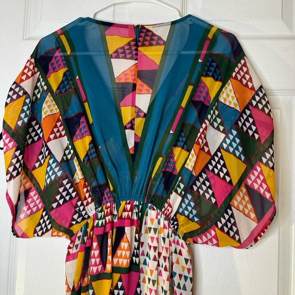 Anthropologie Maeve abstract multi color sheer dress beach cover up size 4 - Picture 8 of 8